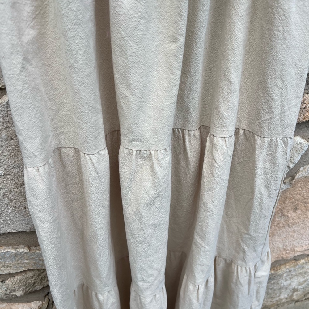 Polagram Cream Crochet Knit Top Maxi Dress Size Small Boho Cottagecore Festival - Picture 4 of 8